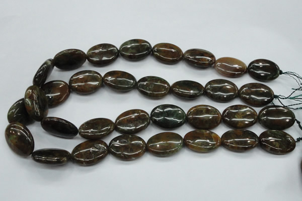 CJA21 15.5 inches 18*25mm oval green jasper beads wholesale