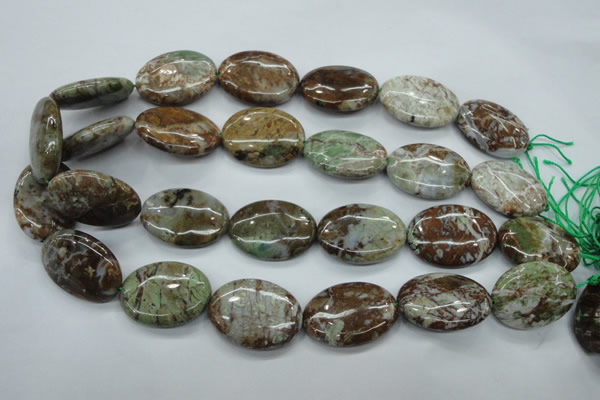 CJA23 15.5 inches 22*30mm oval green jasper beads wholesale