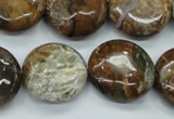 CJA26 15.5 inches 20mm flat round green jasper beads wholesale