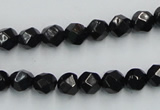 CJB06 16 inches 8mm faceted round natural jet gemstone beads wholesale