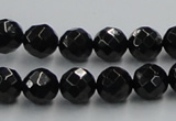 CJB07 16 inches 10mm faceted round natural jet gemstone beads wholesale