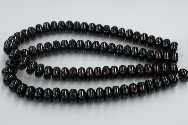 CJB12 16 inches 9*16mm rondelle natural jet gemstone beads wholesale