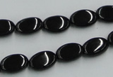 CJB16 16 inches 8*12mm oval natural jet gemstone beads wholesale