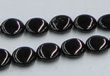 CJB21 16 inches 12mm flat round natural jet gemstone beads wholesale