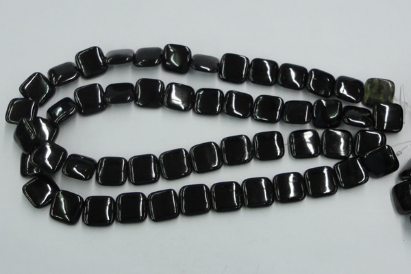 CJB29 16 inches 16*16mm square natural jet gemstone beads wholesale