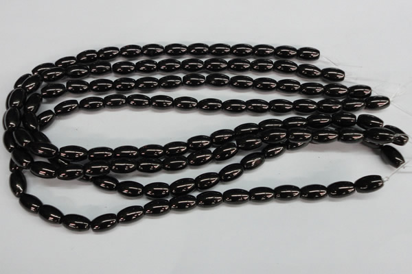 CJB53 15.5 inches 10*16mm rice natural jet gemstone beads