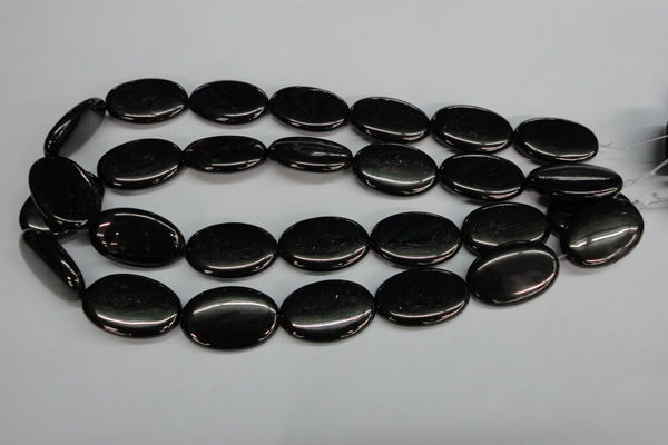 CJB73 15.5 inches 20*30mm oval natural jet gemstone beads