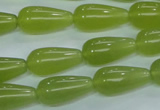 CKA105 15.5 inches 10*20mm teardrop Korean jade gemstone beads