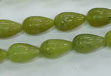 CKA107 15.5 inches 10*17mm teardrop Korean jade gemstone beads