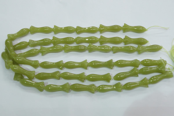 CKA109 15.5 inches 12*30mm flower Korean jade gemstone beads