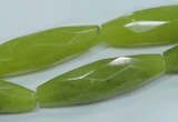 CKA111 15.5 inches 11*40mm faceted rice Korean jade gemstone beads