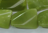 CKA115 15.5 inches 21*30mm twisted rectangle Korean jade beads