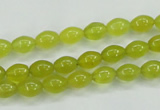 CKA16 15.5 inches 6*8mm rice Korean jade gemstone beads