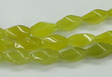 CKA21 15.5 inches 6*12mm twisted rice Korean jade gemstone beads