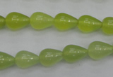 CKA211 15.5 inches 8*12mm teardrop Korean jade gemstone beads