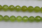 CKA219 15.5 inches 8mm faceted round Korean jade gemstone beads