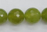 CKA222 15.5 inches 18mm faceted round Korean jade gemstone beads