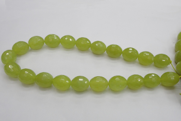 CKA224 15.5 inches 15*20mm faceted egg-shaped Korean jade gemstone beads