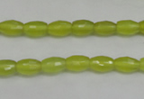 CKA225 15.5 inches 6*8mm faceted rice Korean jade gemstone beads