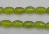 CKA226 15.5 inches 8*12mm faceted rice Korean jade gemstone beads