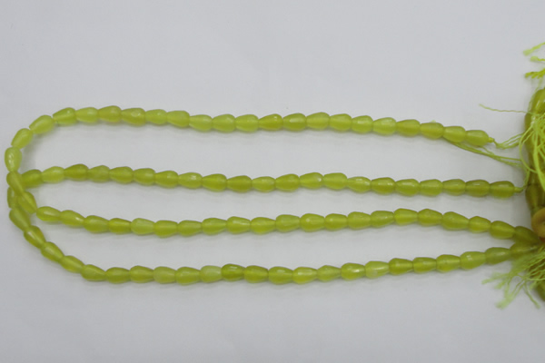 CKA228 15.5 inches 6*8mm faceted teardrop Korean jade gemstone beads