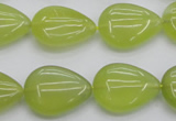 CKA257 15.5 inches 15*20mm flat teardrop Korean jade gemstone beads