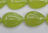 CKA258 15.5 inches 18*25mm flat teardrop Korean jade gemstone beads