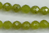 CKA27 15.5 inches 10mm faceted round Korean jade gemstone beads