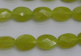 CKA270 15.5 inches 10*14mm faceted oval Korean jade gemstone beads