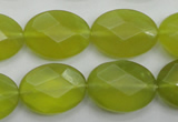 CKA272 15.5 inches 15*20mm faceted oval Korean jade gemstone beads