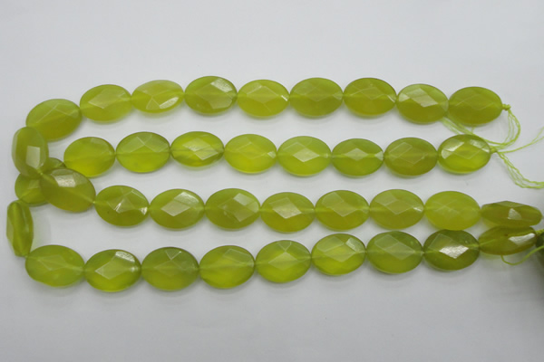 CKA272 15.5 inches 15*20mm faceted oval Korean jade gemstone beads