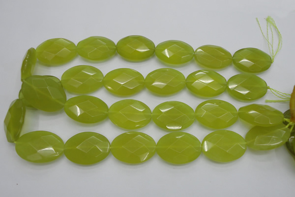 CKA273 15.5 inches 22*30mm faceted oval Korean jade gemstone beads