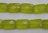 CKA280 15.5 inches 10*14mm faceted rectangle Korean jade gemstone beads