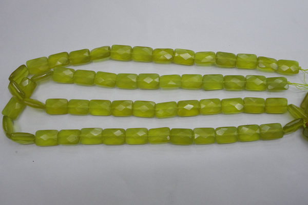 CKA280 15.5 inches 10*14mm faceted rectangle Korean jade gemstone beads