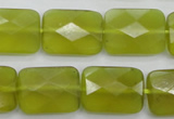 CKA282 15.5 inches 15*20mm faceted rectangle Korean jade gemstone beads