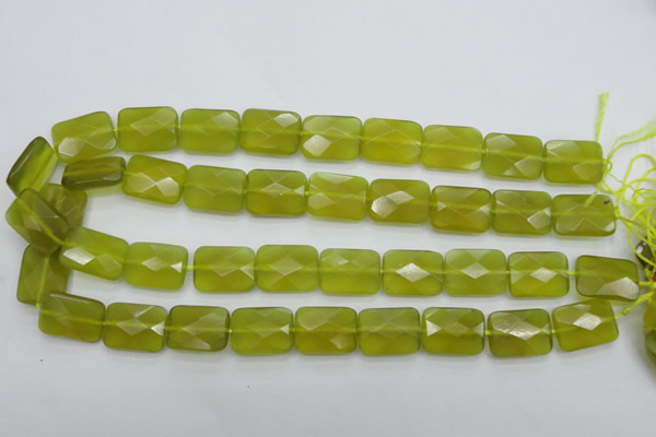 CKA282 15.5 inches 15*20mm faceted rectangle Korean jade gemstone beads