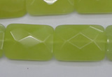 CKA283 15.5 inches 18*25mm faceted rectangle Korean jade gemstone beads