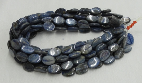 CKC09 16 inches 10*13mm flat oval natural kyanite beads wholesale