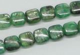 CKC105 16 inches 10*10mm square natural green kyanite beads wholesale