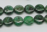 CKC108 16 inches 12mm flat round natural green kyanite beads wholesale