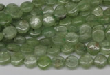 CKC251 15.5 inches 6mm flat round natural green kyanite beads