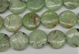 CKC254 15.5 inches 12mm flat round natural green kyanite beads