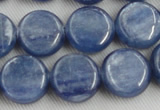 CKC512 15.5 inches 10mm flat round natural Brazilian kyanite beads