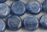 CKC514 15.5 inches 14mm flat round natural Brazilian kyanite beads