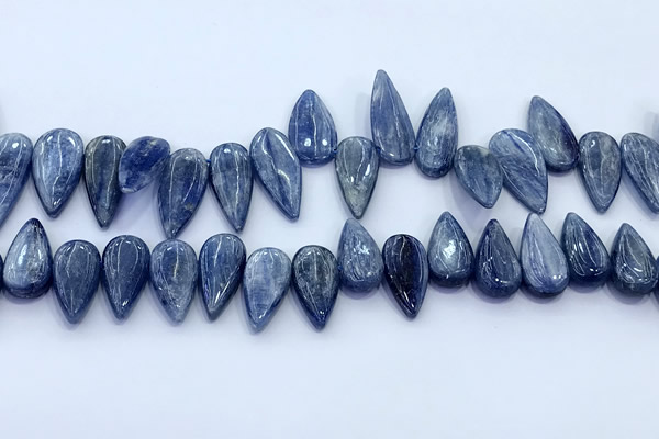 CKC819 15 inches 10*20mm - 12*25mm flat teardrop blue kyanite beads