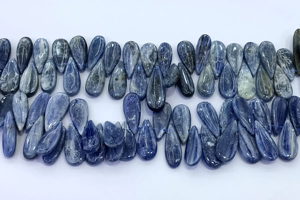 CKC822 15 inches 8*20mm - 10*30mm flat teardrop blue kyanite beads