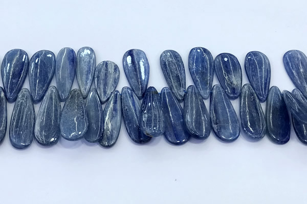 CKC827 15 inches 10*23mm - 13*30mm flat teardrop blue kyanite beads