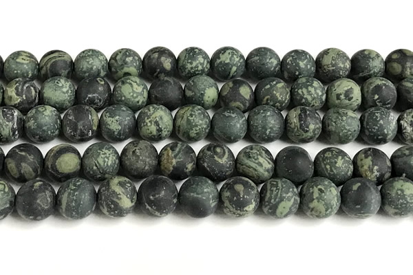 CKJ328 15 inches 10mm round matte kambaba jasper beads