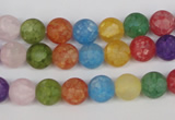 CKQ03 15.5 inches 8mm round matte dyed crackle quartz beads