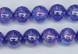 CKQ103 15.5 inches 10mm round AB-color dyed crackle quartz beads